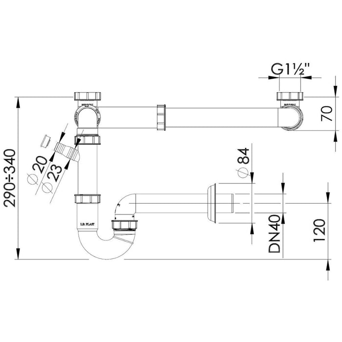 Abode Multi Bowl Pipework Kit - White - Unbeatable Bathrooms