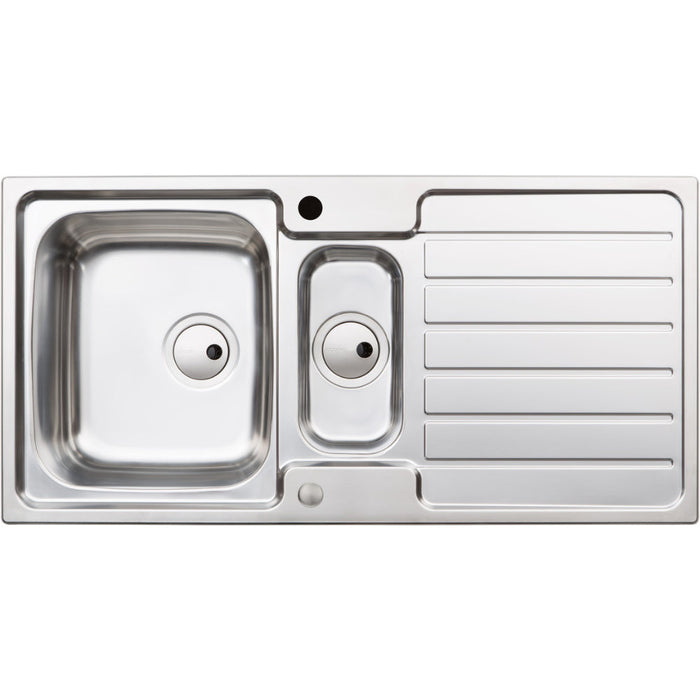 Abode Neron 1.5B & Drainer Inset Sink - St/Steel - Unbeatable Bathrooms