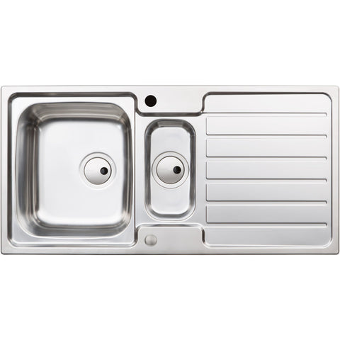 Abode Neron 1.5B & Drainer Inset Sink - St/Steel - Unbeatable Bathrooms