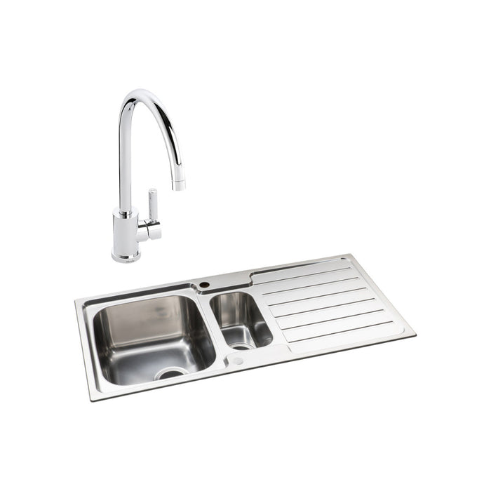 Abode Neron 1.5B Inset St/Steel Sink Tap Pack - Unbeatable Bathrooms