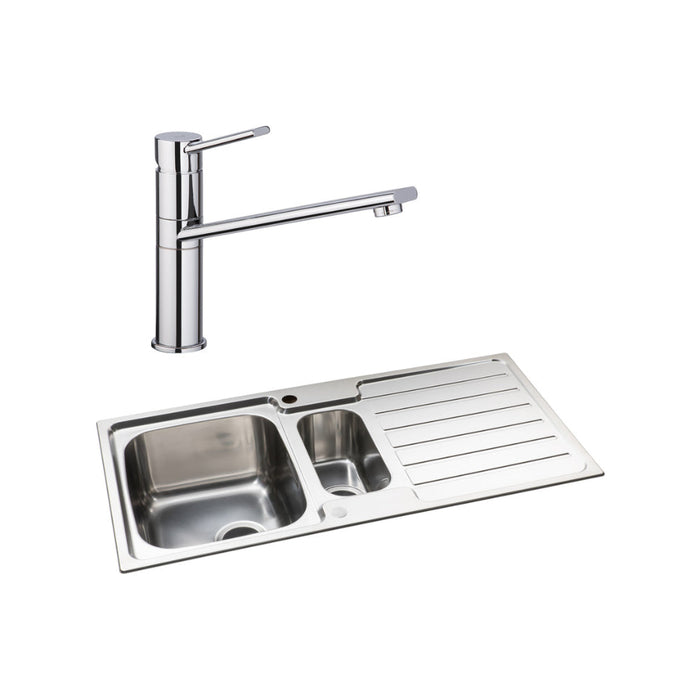 Abode Neron 1.5B Inset St/Steel Sink Tap Pack - Unbeatable Bathrooms