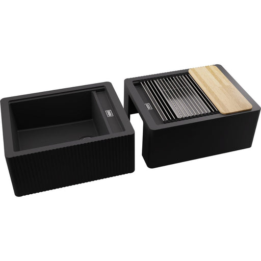 Abode Optima 1.25B Granite Belfast Sink - Black Metallic - Unbeatable Bathrooms