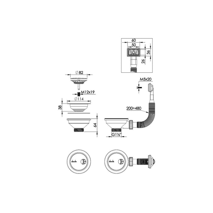 Abode Orbit Strainer Multi Bowl Sink Waste Kit - Unbeatable Bathrooms