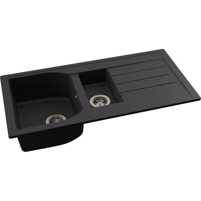 Abode Oriel 1.5B Inset Black Granite Sink Tap Pack - Unbeatable Bathrooms