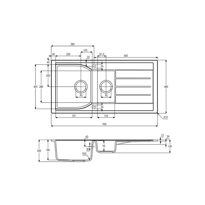 Abode Oriel 1.5B Inset Black Granite Sink Tap Pack - Unbeatable Bathrooms