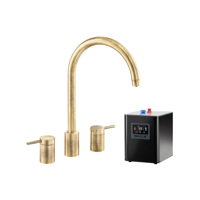 Abode Profile 4 IN 1 3 Part Tap & Proboil.4E Tank - Antique Brass - Unbeatable Bathrooms