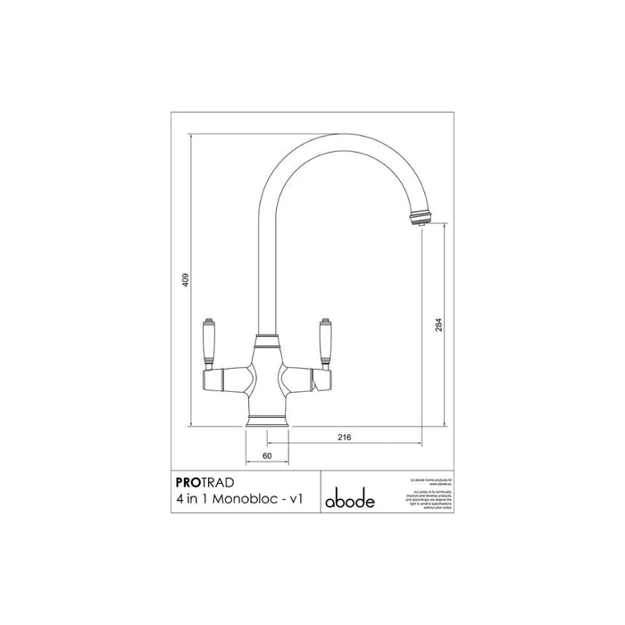 Abode ProTrad 4 IN 1 Monobloc Tap - Unbeatable Bathrooms