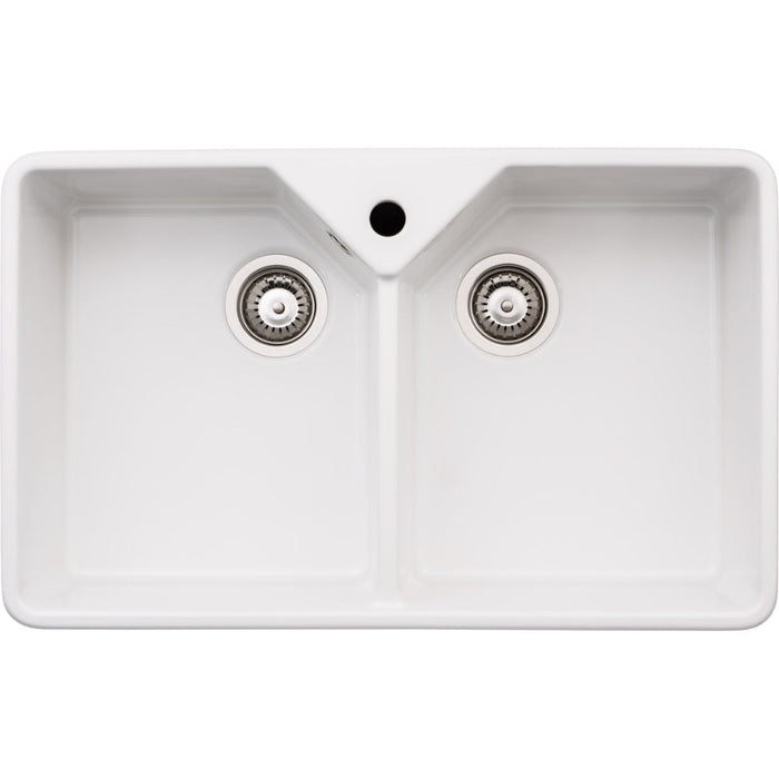 Abode Provincial Large 2B Undermount Sink - White - Unbeatable Bathrooms