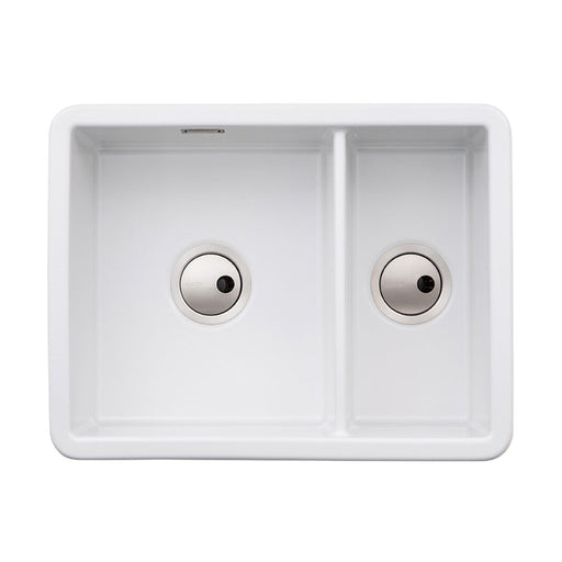 Abode Sandon 1.5B Ceramic Undermount/Inset Sink - White - Unbeatable Bathrooms