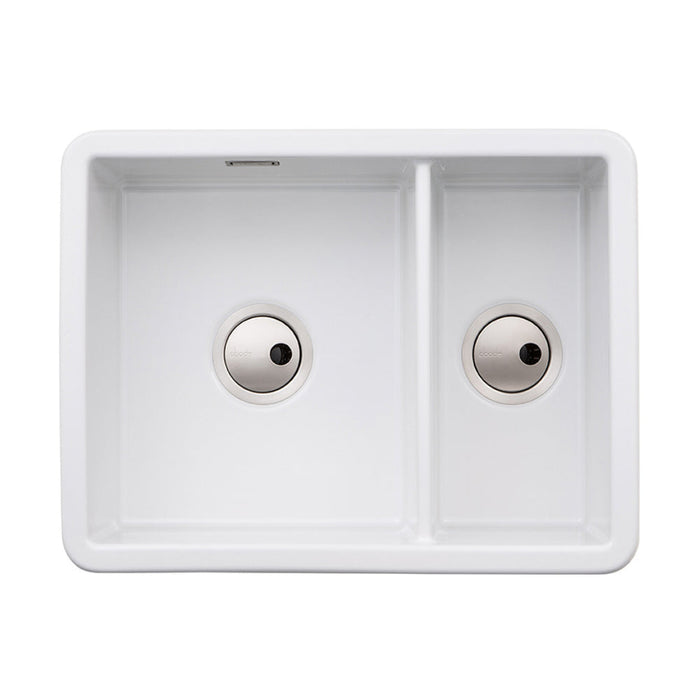 Abode Sandon 1.5B Ceramic Undermount/Inset Sink - White - Unbeatable Bathrooms