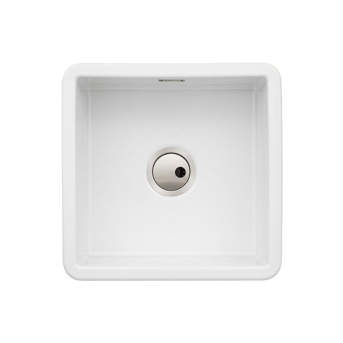Abode Sandon 1B Ceramic Undermount/Inset Sink - White - Unbeatable Bathrooms