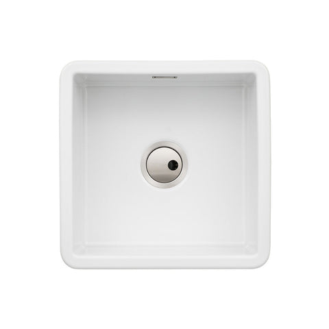 Abode Sandon 1B Ceramic Undermount/Inset Sink - White - Unbeatable Bathrooms