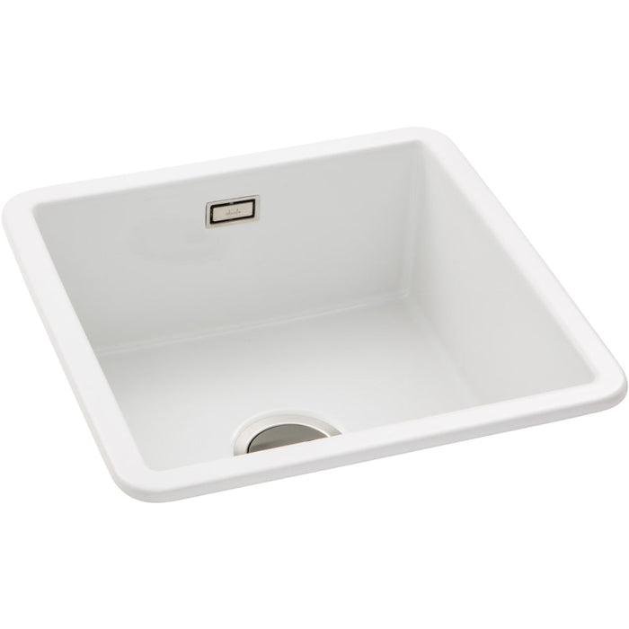 Abode Sandon 1B Ceramic Undermount/Inset Sink - White - Unbeatable Bathrooms
