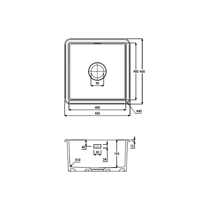 Abode Sandon 1B Ceramic Undermount/Inset Sink - White - Unbeatable Bathrooms
