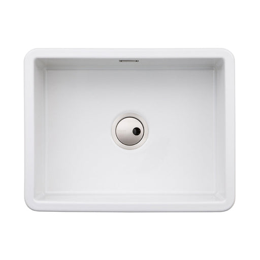 Abode Sandon Large 1B Ceramic Undermount/Inset Sink - White - Unbeatable Bathrooms