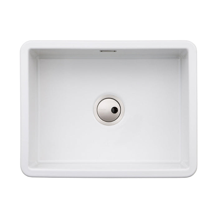 Abode Sandon Large 1B Ceramic Undermount/Inset Sink - White - Unbeatable Bathrooms