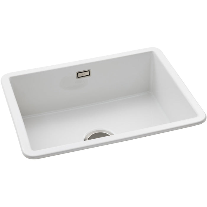 Abode Sandon Large 1B Ceramic Undermount/Inset Sink - White - Unbeatable Bathrooms