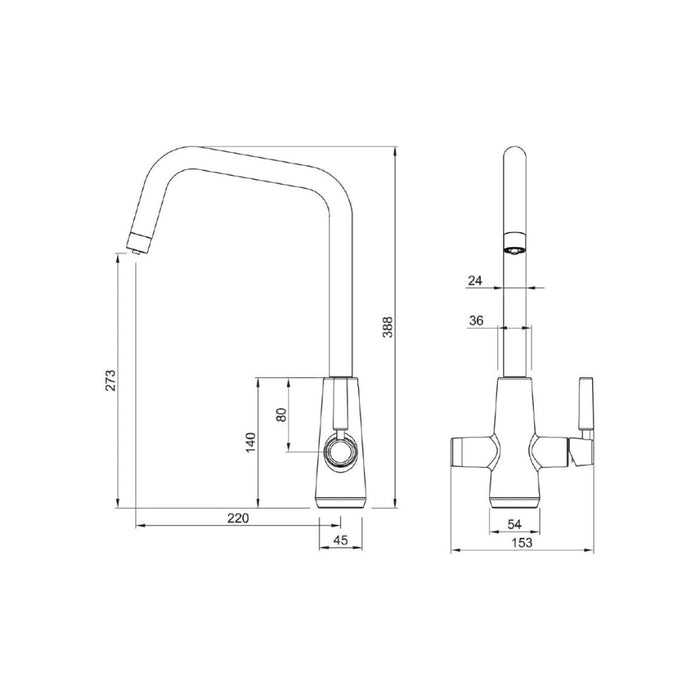 Abode Scandi-E 4 IN 1 Monobloc Tap - Unbeatable Bathrooms