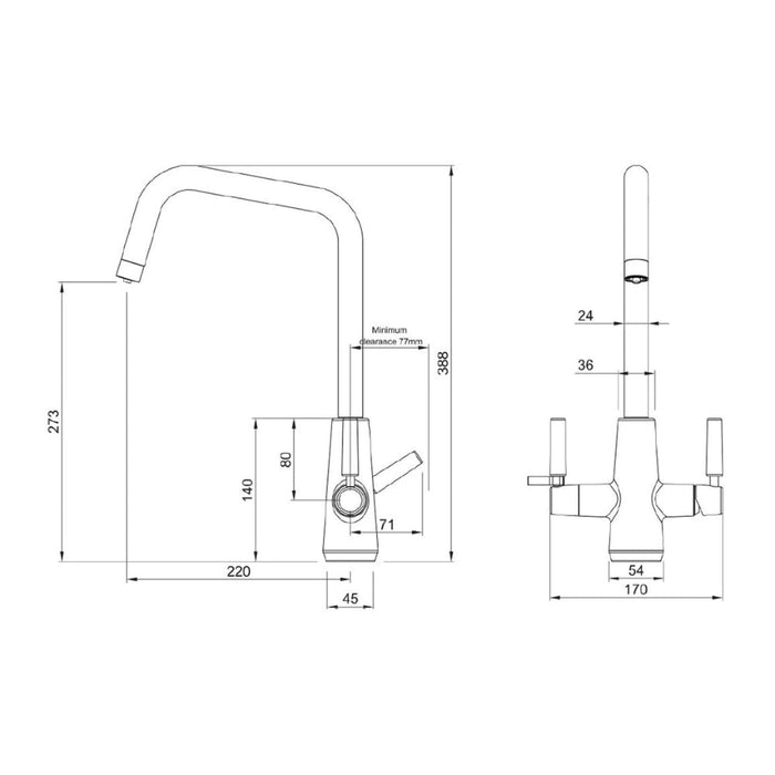 Abode Scandi-X 4 IN 1 Monobloc Tap - Unbeatable Bathrooms