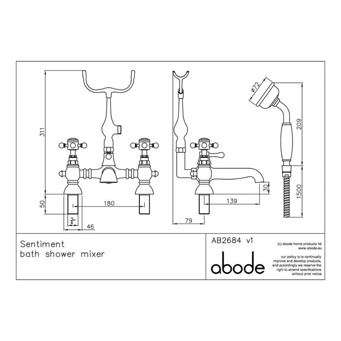 Abode Sentiment Bath Shower Mixer - Unbeatable Bathrooms