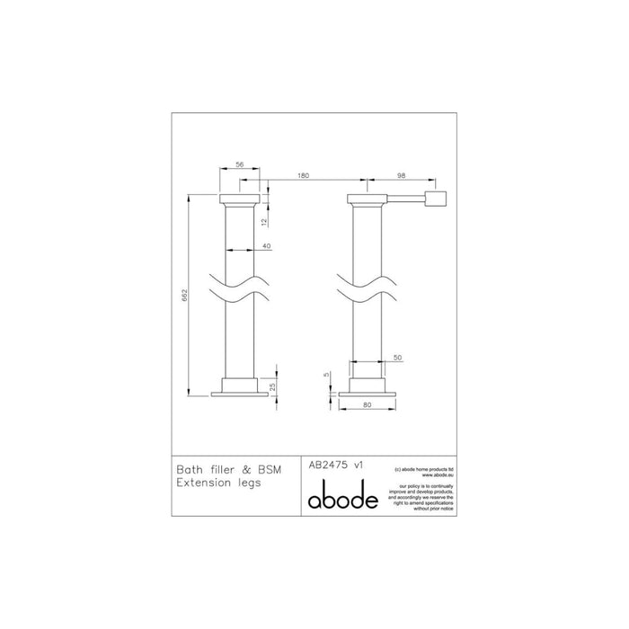 Abode Sentiment Extension Legs for Bath Filler & BSM - Unbeatable Bathrooms