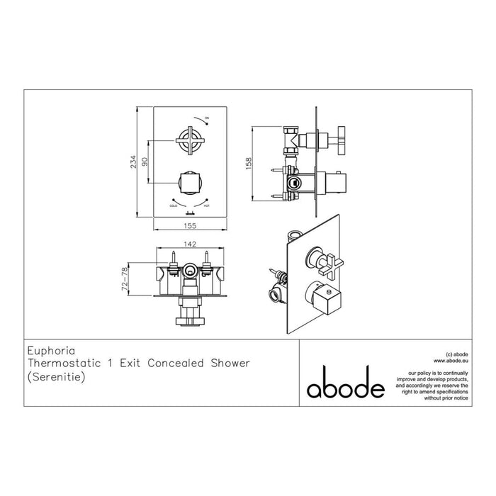 Abode Serenitie Concealed Shower (1 Exit) - Chrome - Unbeatable Bathrooms