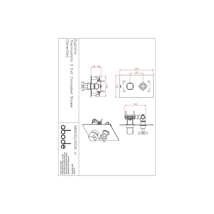 Abode Serenitie Concealed Shower (2 Exit) - Chrome - Unbeatable Bathrooms