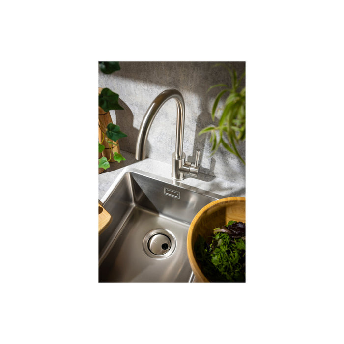 Abode Sway Single Lever Mixer Tap - St/Steel - Unbeatable Bathrooms
