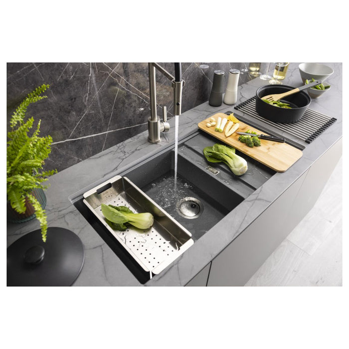 Abode Synchronist Large 1.25B & Drainer Inset/Undermount Sink - Unbeatable Bathrooms
