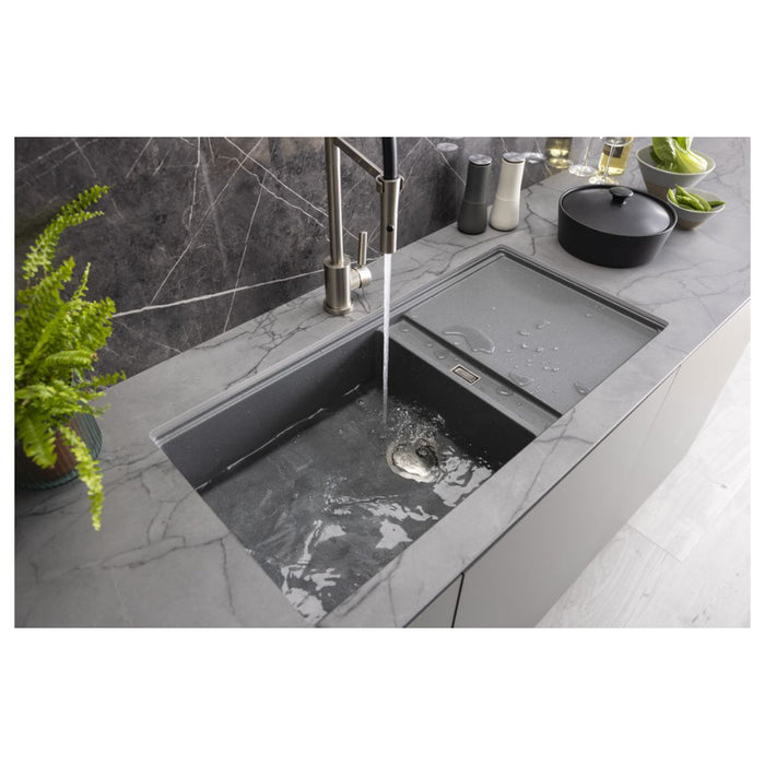 Abode Synchronist Large 1.25B & Drainer Inset/Undermount Sink - Unbeatable Bathrooms