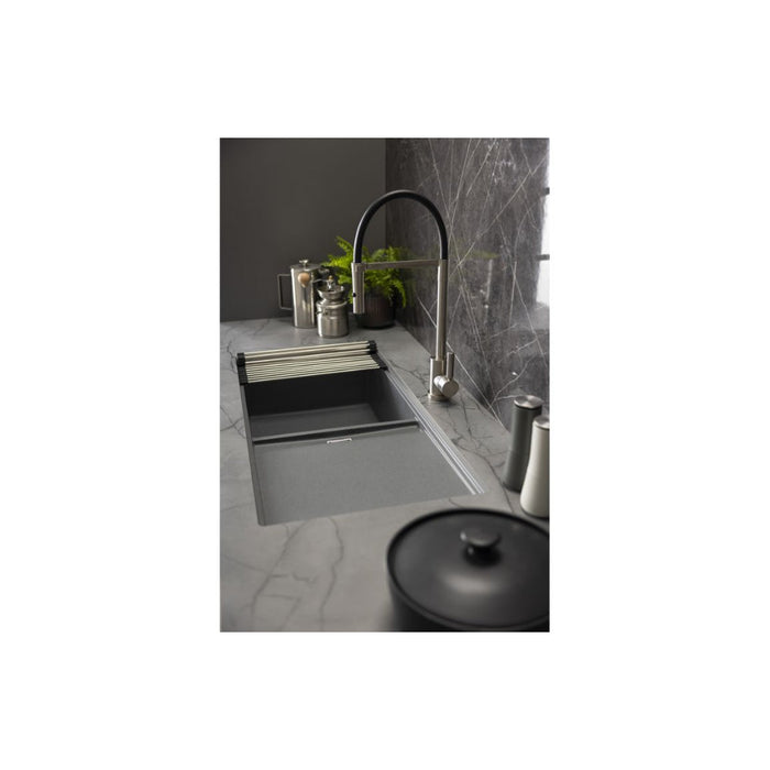 Abode Synchronist Large 1.25B & Drainer Inset/Undermount Sink - Unbeatable Bathrooms