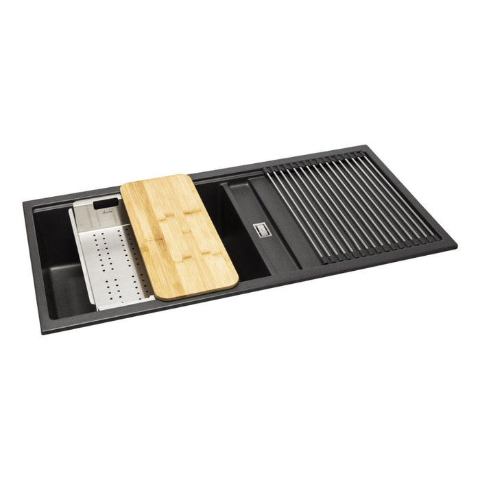 Abode Synchronist Large 1.25B & Drainer Inset/Undermount Sink - Unbeatable Bathrooms