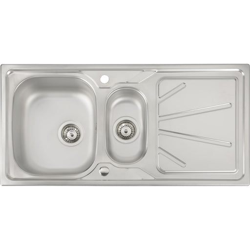 Abode Trydent 1.5B & Drainer Inset Sink - St/Steel - Unbeatable Bathrooms
