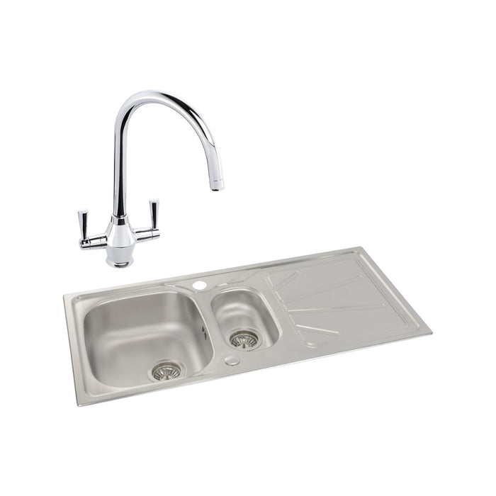 Abode Trydent 1.5B Inset St/Steel Sink Tap Pack - Unbeatable Bathrooms