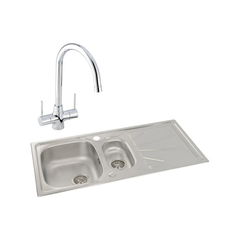 Abode Trydent 1.5B Inset St/Steel Sink Tap Pack - Unbeatable Bathrooms