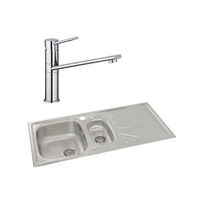 Abode Trydent 1.5B Inset St/Steel Sink Tap Pack - Unbeatable Bathrooms