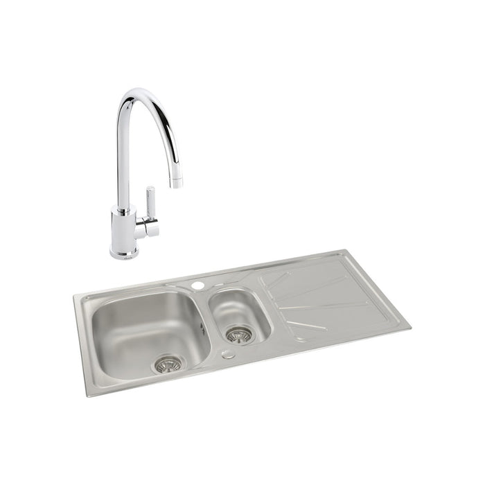 Abode Trydent 1.5B Inset St/Steel Sink Tap Pack - Unbeatable Bathrooms