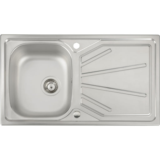 Abode Trydent 1B & Drainer Inset Sink - St/Steel - Unbeatable Bathrooms
