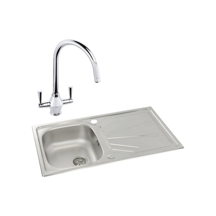 Abode Trydent 1B Inset St/Steel Sink & Tap Pack - Unbeatable Bathrooms