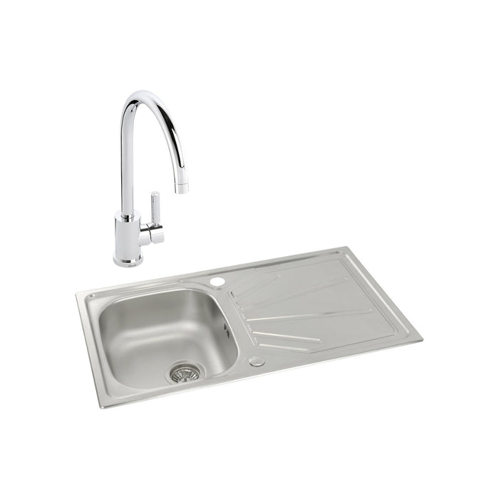Abode Trydent 1B Inset St/Steel Sink & Tap Pack - Unbeatable Bathrooms