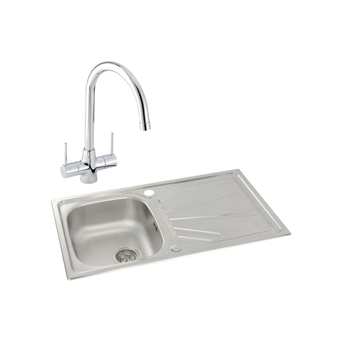 Abode Trydent 1B Inset St/Steel Sink & Tap Pack - Unbeatable Bathrooms