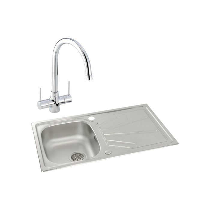 Abode Trydent 1B Inset St/Steel Sink & Tap Pack - Unbeatable Bathrooms