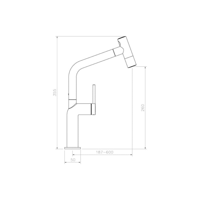 Abode Tubist T Single Lever Mixer Tap w/Pull Out - Chrome - Unbeatable Bathrooms