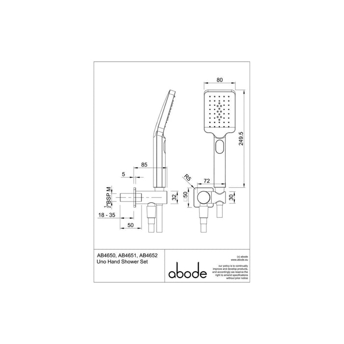 Abode Uno Hand Shower Set - Unbeatable Bathrooms