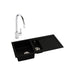 Abode Xcite 1.5B Inset Black Metallic Sink Tap Pack - Unbeatable Bathrooms
