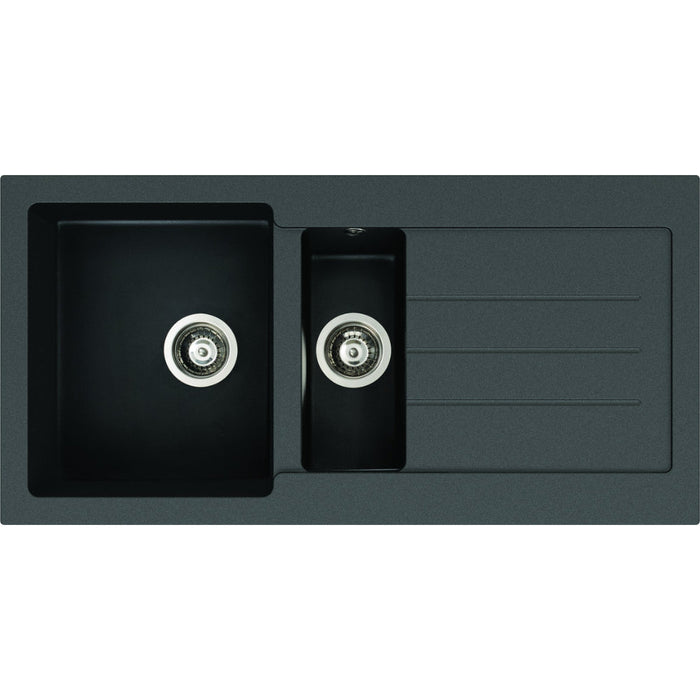 Abode Xcite 1.5B Inset Black Metallic Sink Tap Pack - Unbeatable Bathrooms