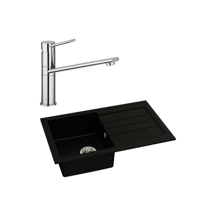 Abode Xcite 1B Inset Black Metallic Sink Tap Pack - Unbeatable Bathrooms