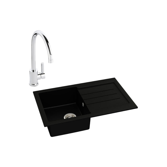 Abode Xcite 1B Inset Black Metallic Sink Tap Pack - Unbeatable Bathrooms