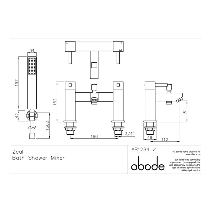 Abode Zeal Pack Offer 4 (Tall Basin Mixer & Bath/Shower Mixer) - Chrome - Unbeatable Bathrooms