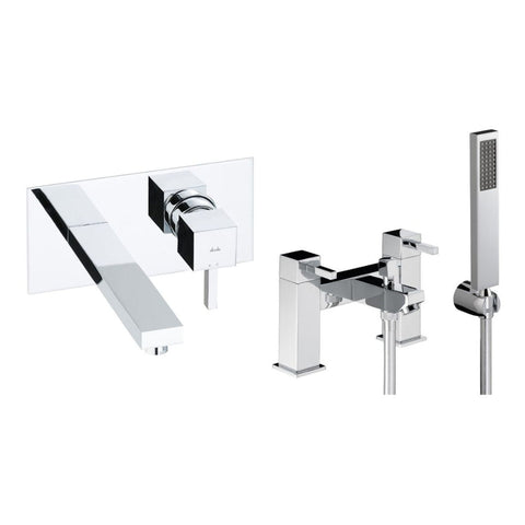 Abode Zeal Pack Offer 6 (Wall Mounted Basin Mixer & Bath/Shower Mixer) - Chrome - Unbeatable Bathrooms
